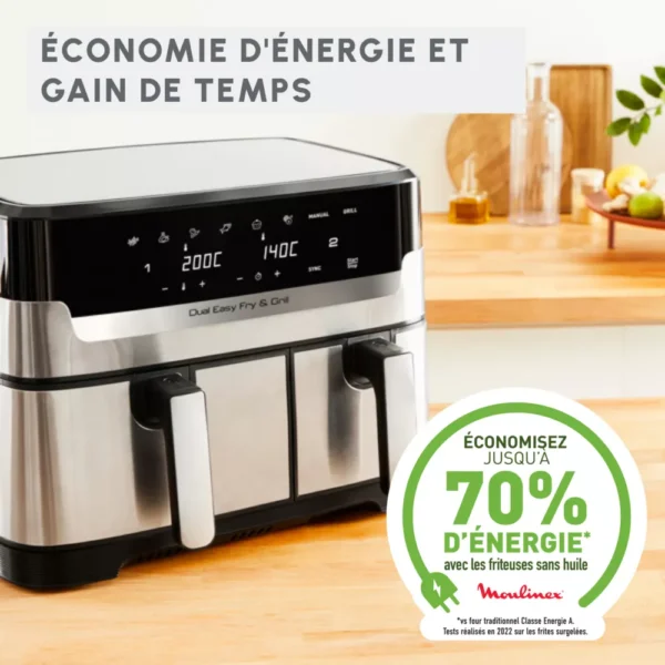 Friteuse sans huile Moulinex Easy Fry and Grill Dual Inox EZ905D20 – Image 5